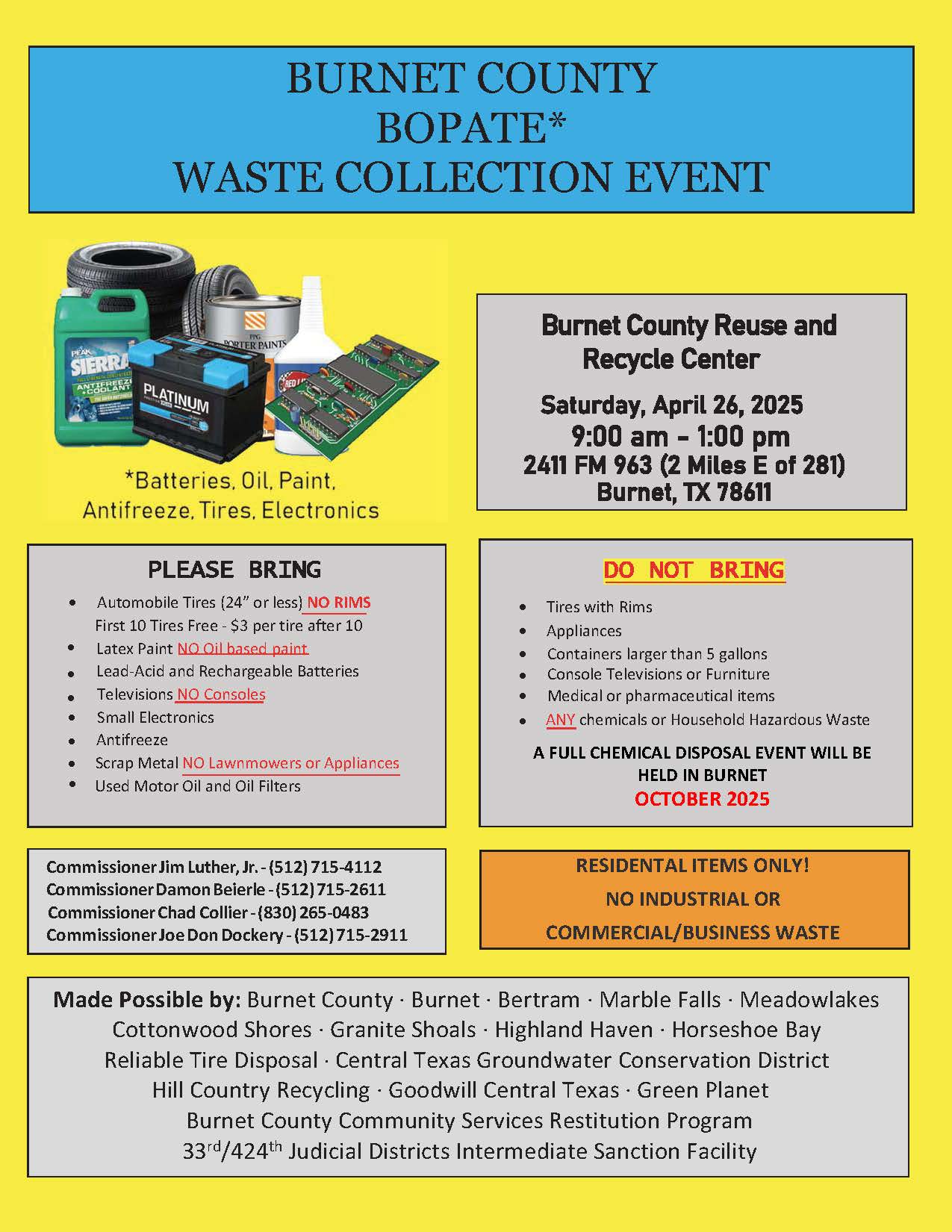 Burnet County HHW Collection Event